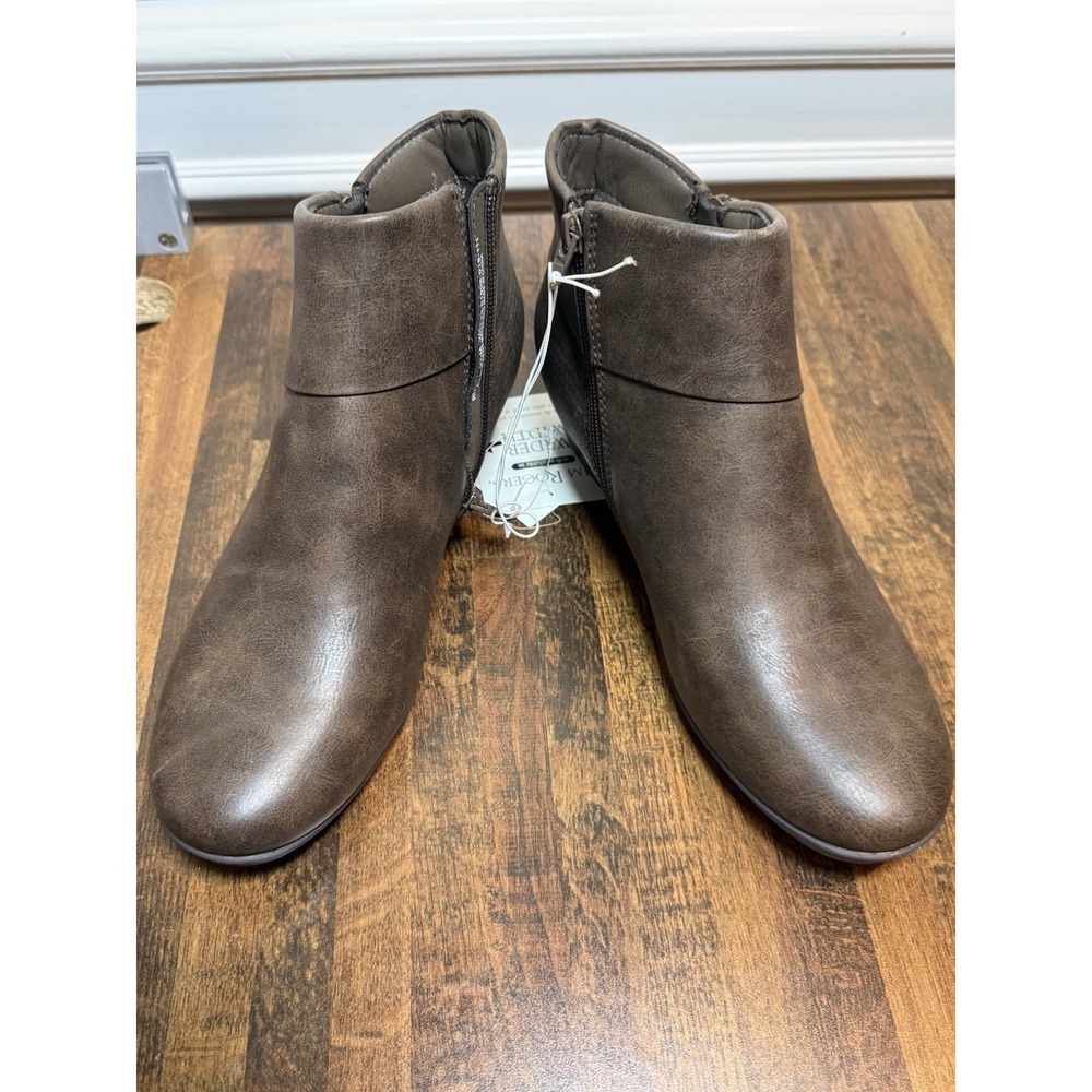 Kim Rogers Rusty Booties Shoes Womens Size 9 1/2 M Brown Vegan Leather - Picture 3 of 7
